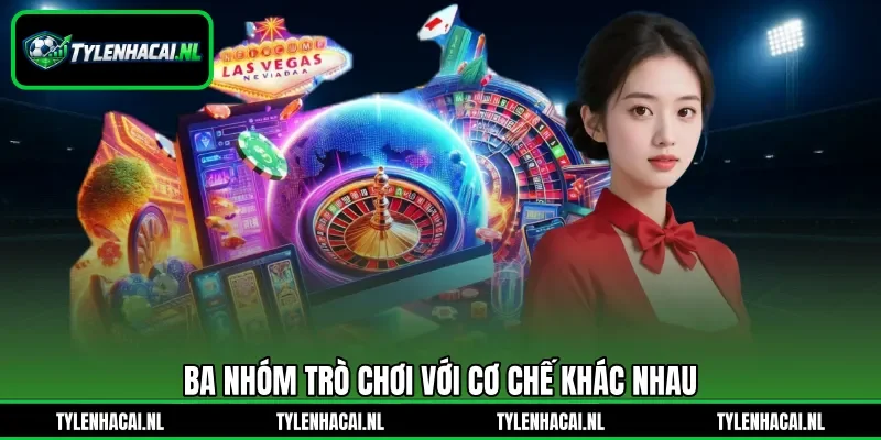 Ba nhóm trò chơi với cơ chế khác nhau